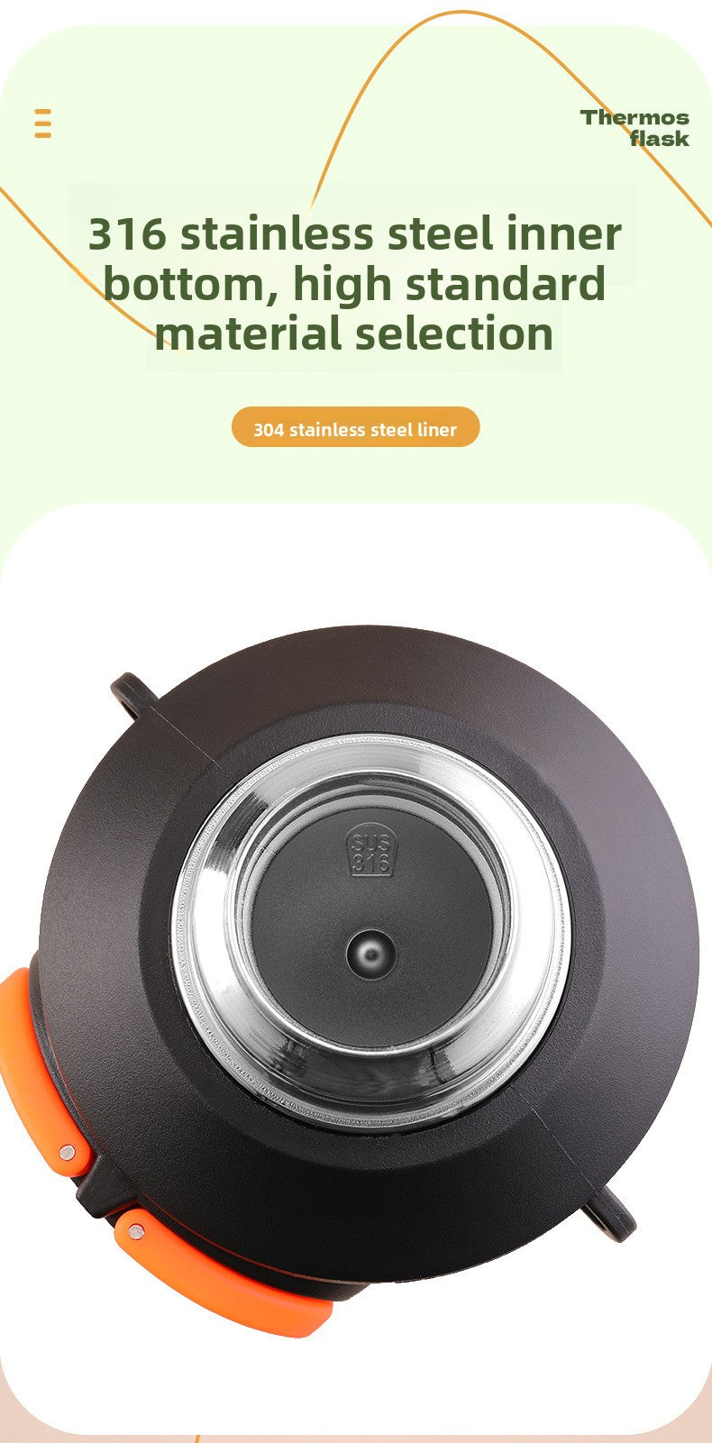 316 Stainless Steel Insulated Kettle Large Capacity Outdoor Portable Water Bottle