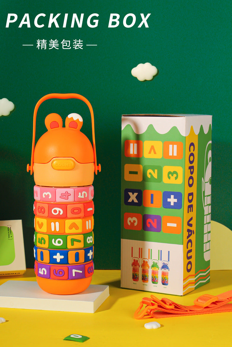 Children's Educational Insulated Cup Cartoon Straw Cup Number Game