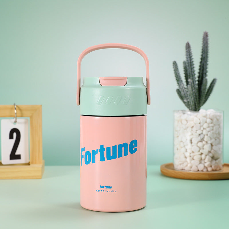 316 Stainless Steel Insulated Cup Outdoor Portable Sports Water Bottle Straw Cup Handheld