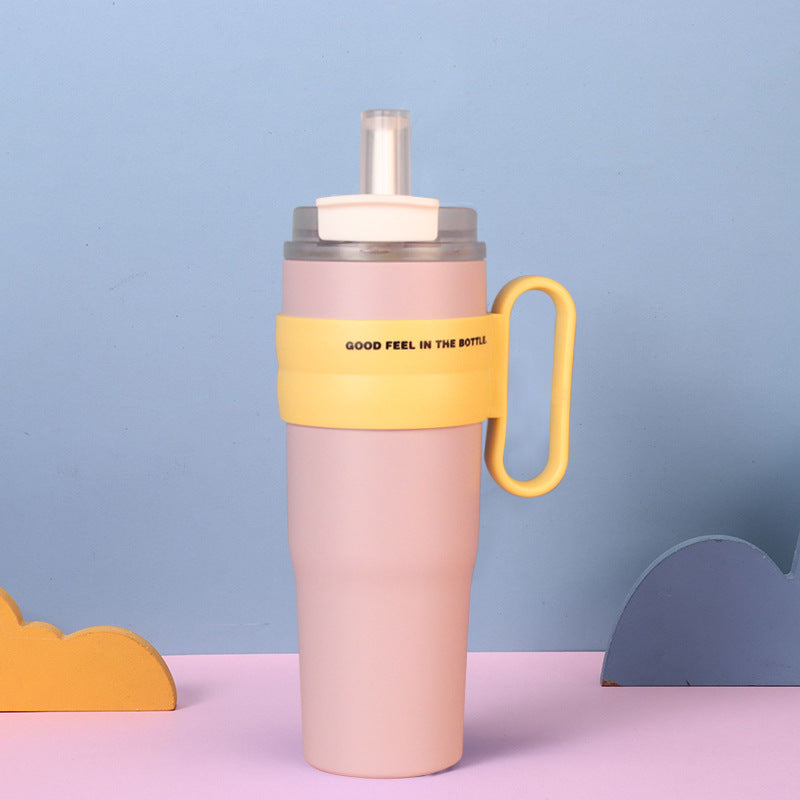 Dopamine Thermos Cup 304 Stainless Steel Large Capacity Handle Portable Outdoor Water Cup