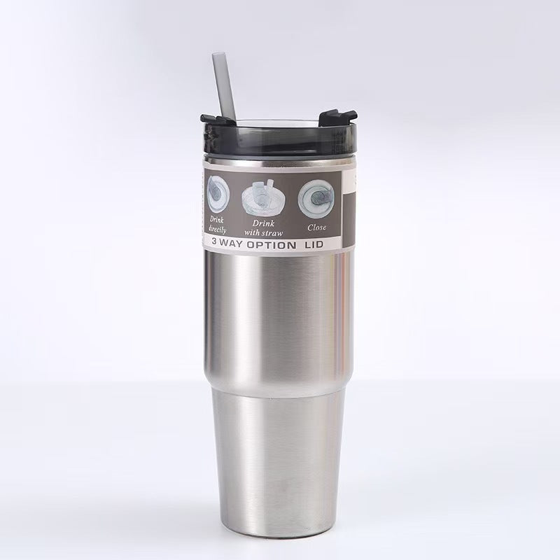 30OZ Stainless Steel Insulated Cup Portable Straw Cup Coffee Cup