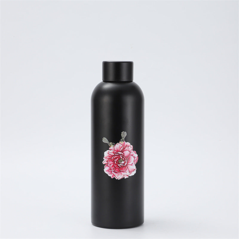 304 Stainless Steel Rubber Paint Small Mouth Bottle Thermos Cup Solid Color Minimalist