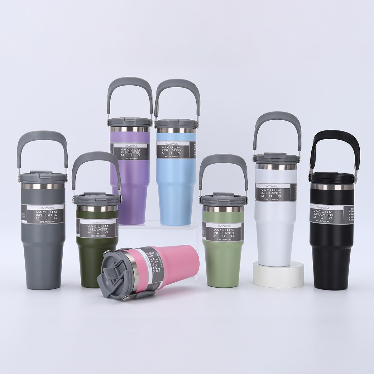 Portable Travel Mug with Double Drinking Spouts Lid