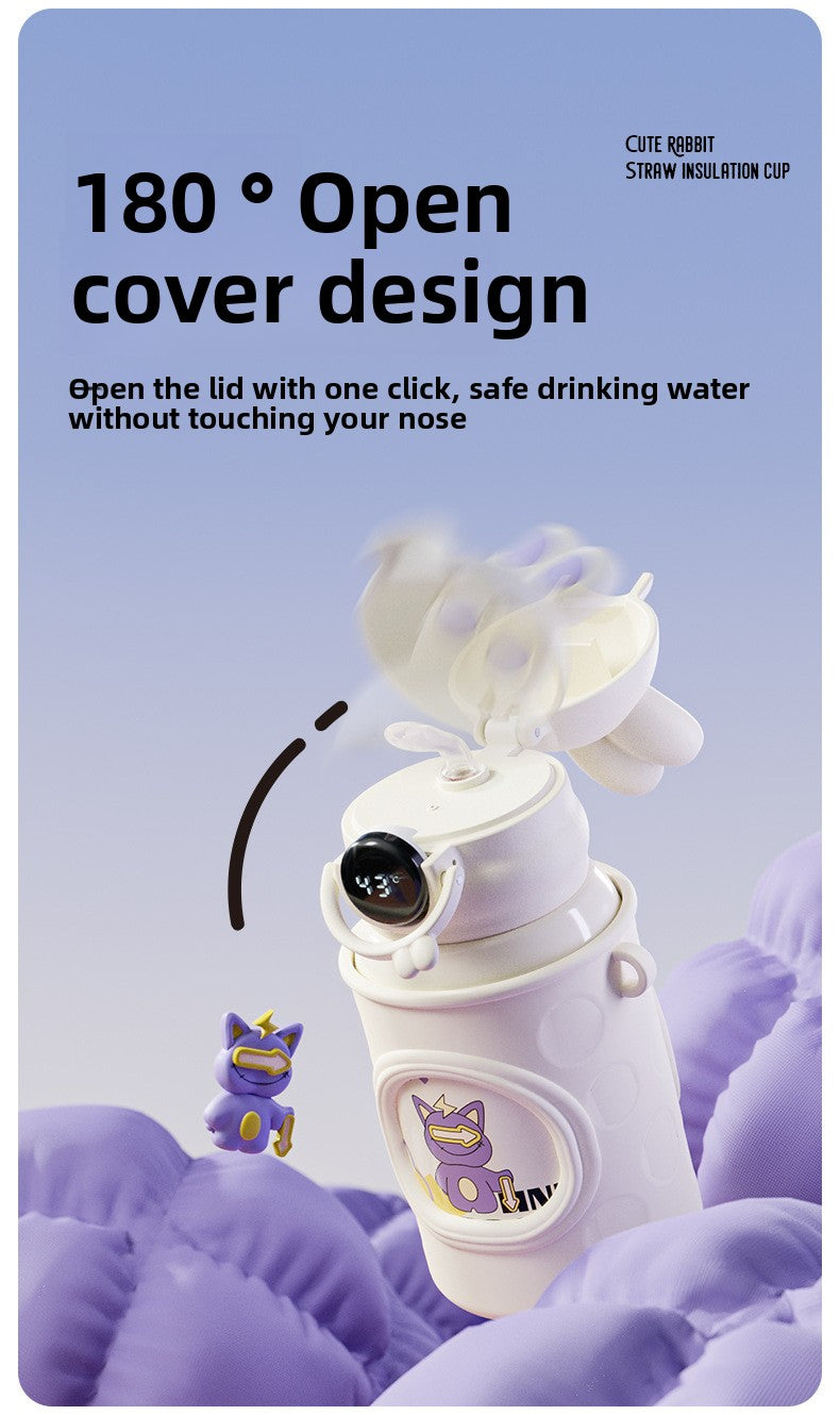 YY Rabbit 316 Stainless Steel Double-Layer Smart Temperature Measurement Water Cup