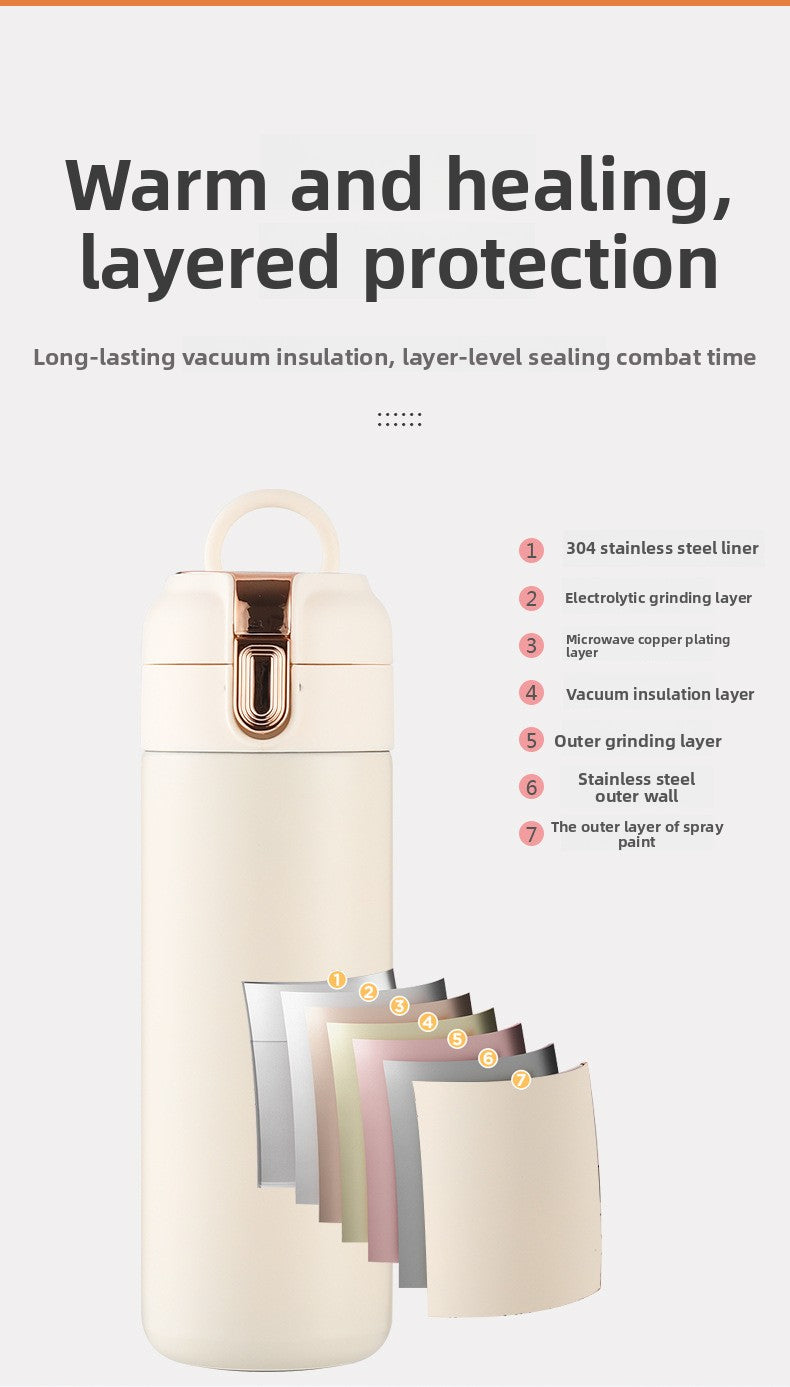 Temperature Display Stainless Steel Double Wall Insulated Cup Engraved Water Cup