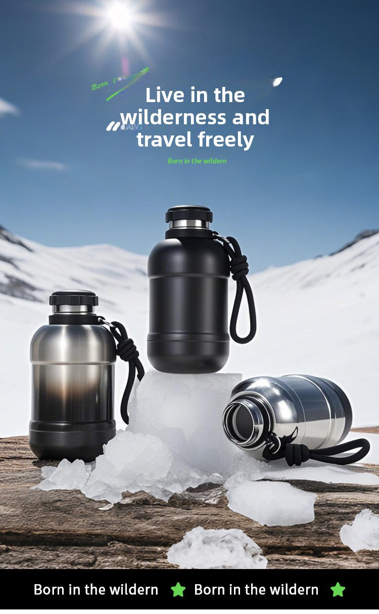 Large Capacity Outdoor Mountaineering Thermal Pot 316 Stainless Steel