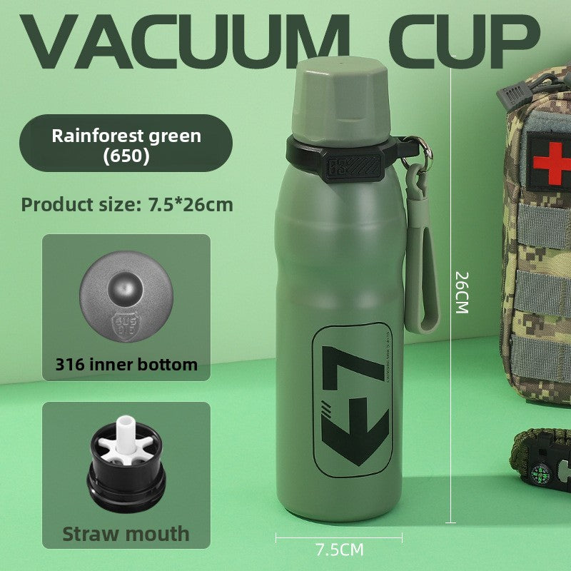 316L Stainless Steel Outdoor Portable Sports Straw Portable Kettle