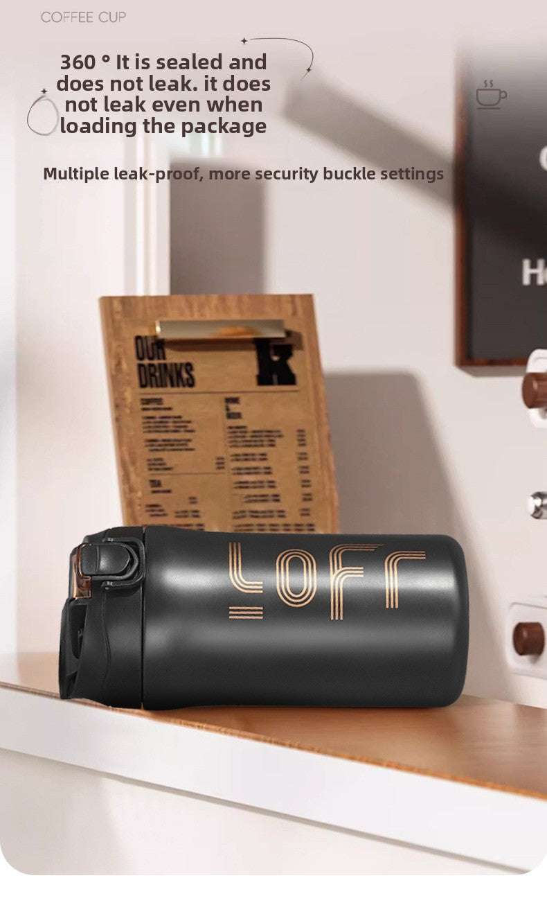 Coffee Cup Thermos Cup Double Drinking 316 Stainless Steel Portable Office Sports