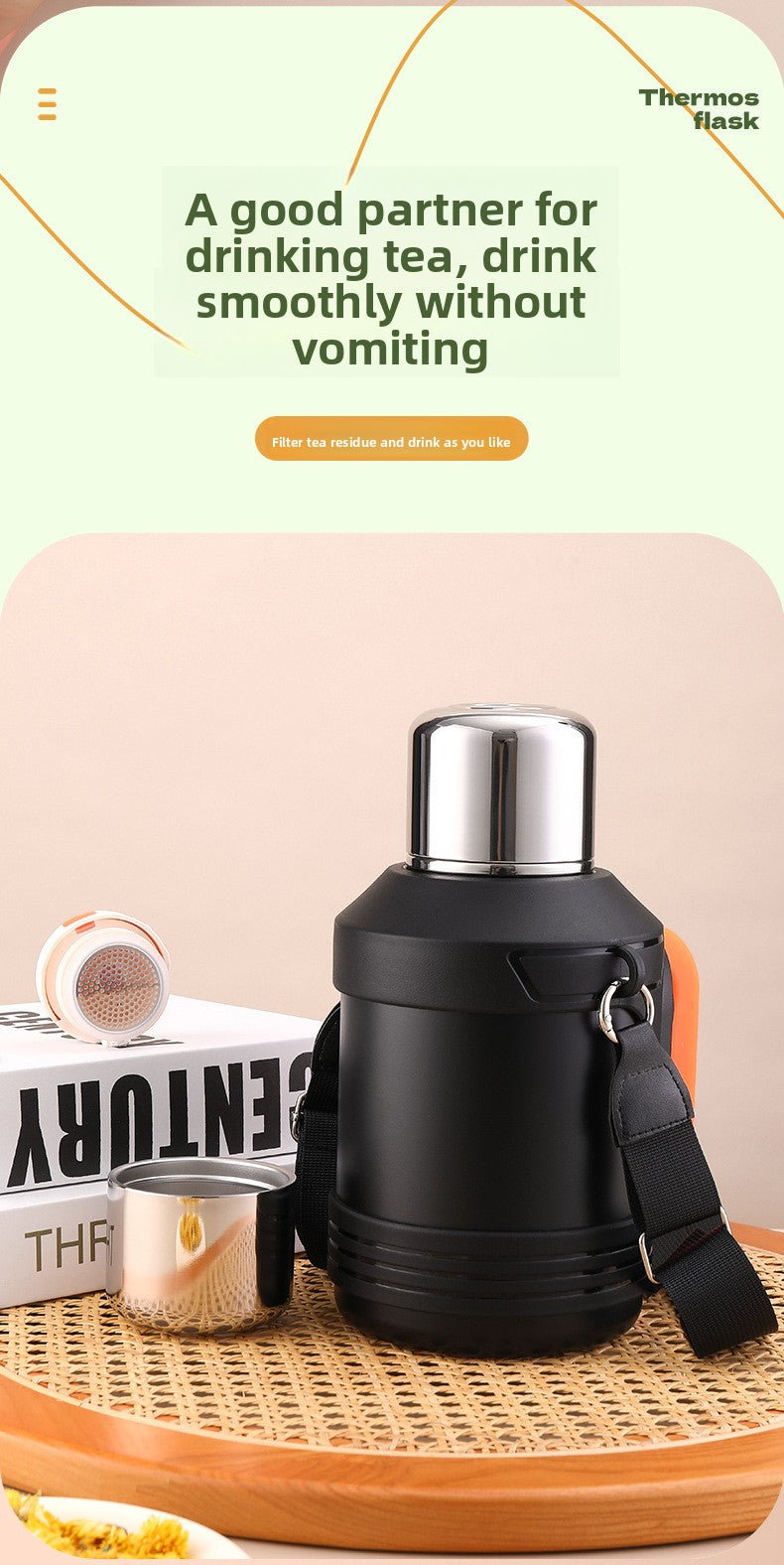 316 Stainless Steel Insulated Kettle Large Capacity Outdoor Portable Water Bottle