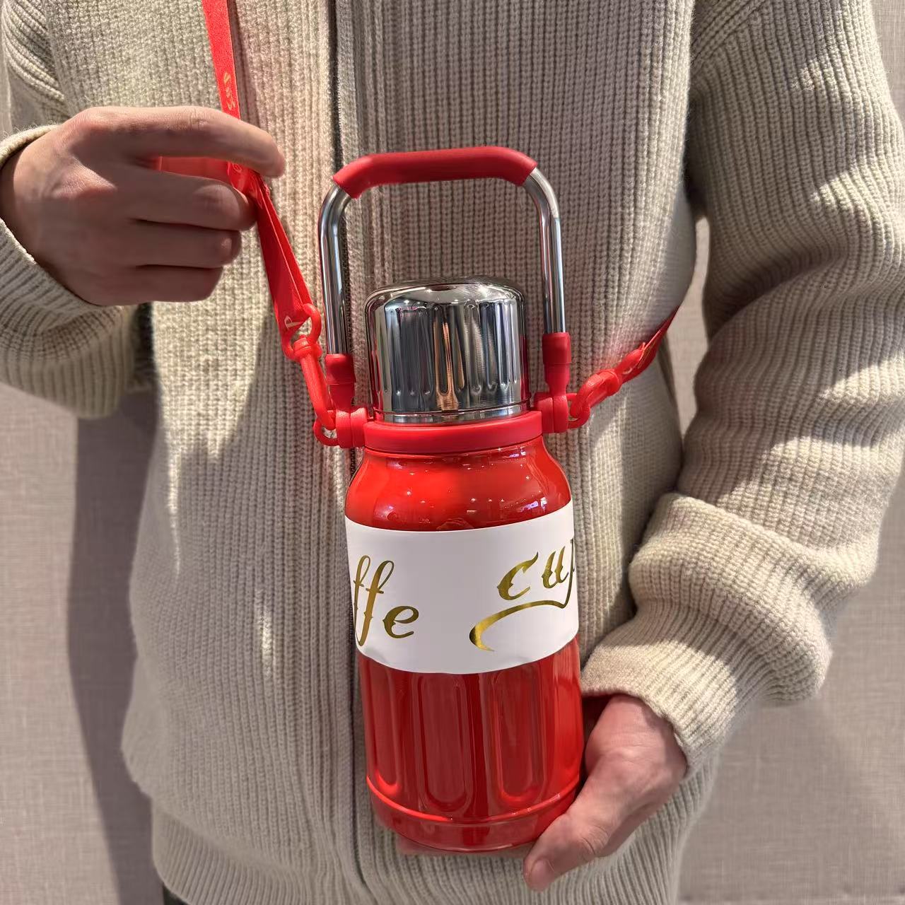 316 large capacity stainless steel thermos cup