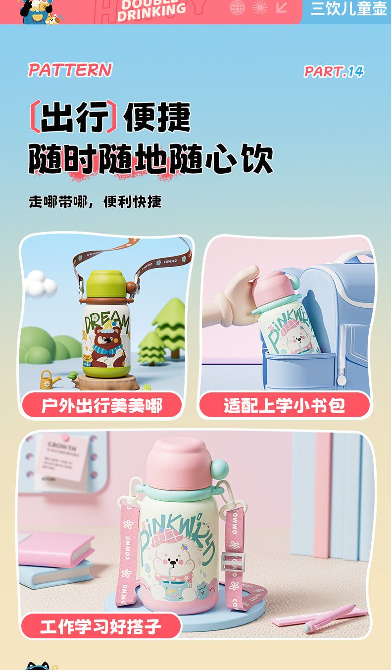 316 Stainless Steel Cartoon Insulated Cup Portable Travel Student Children