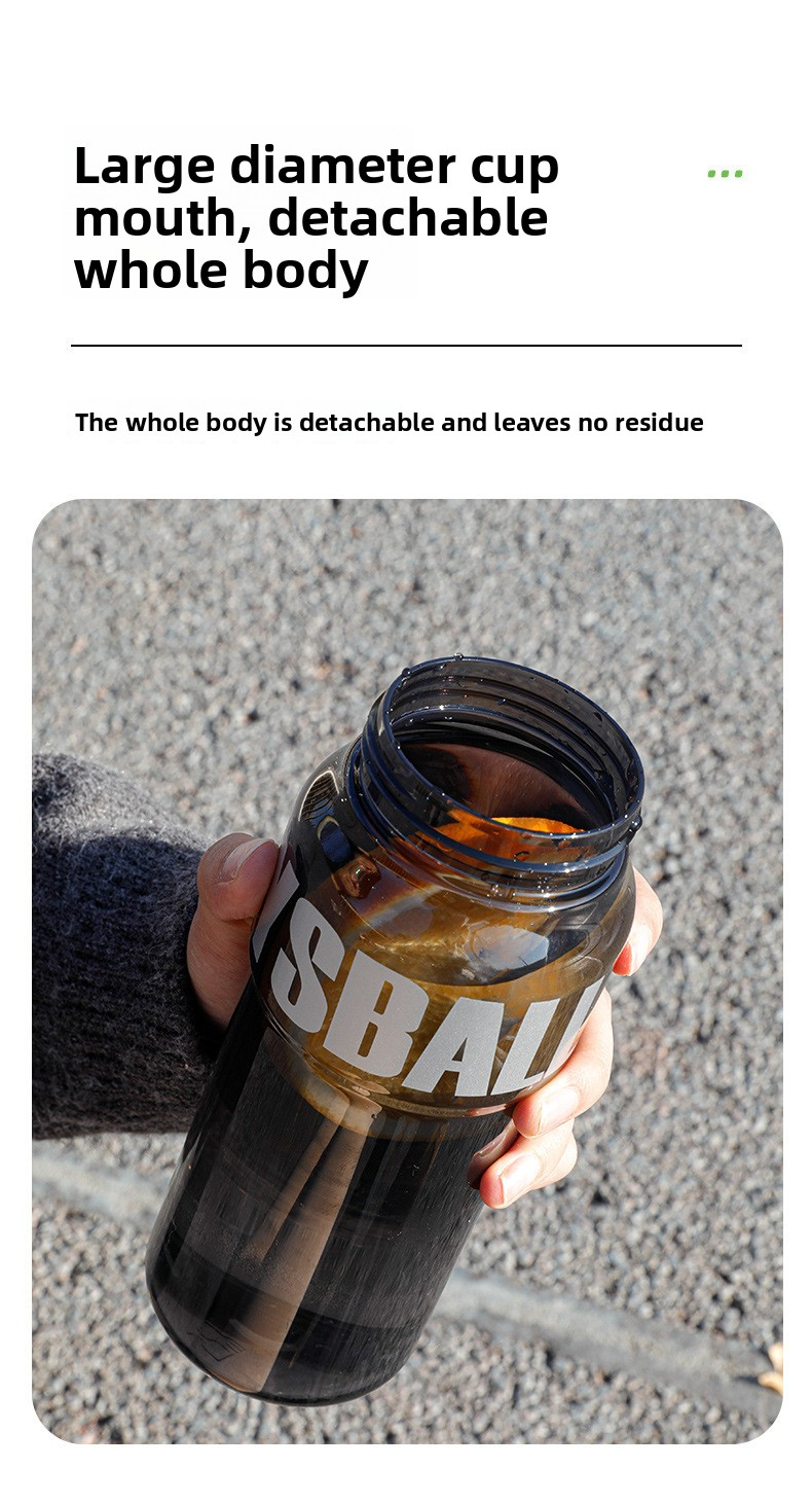 Large-capacity straw double-drink high-temperature resistant portable plastic cup