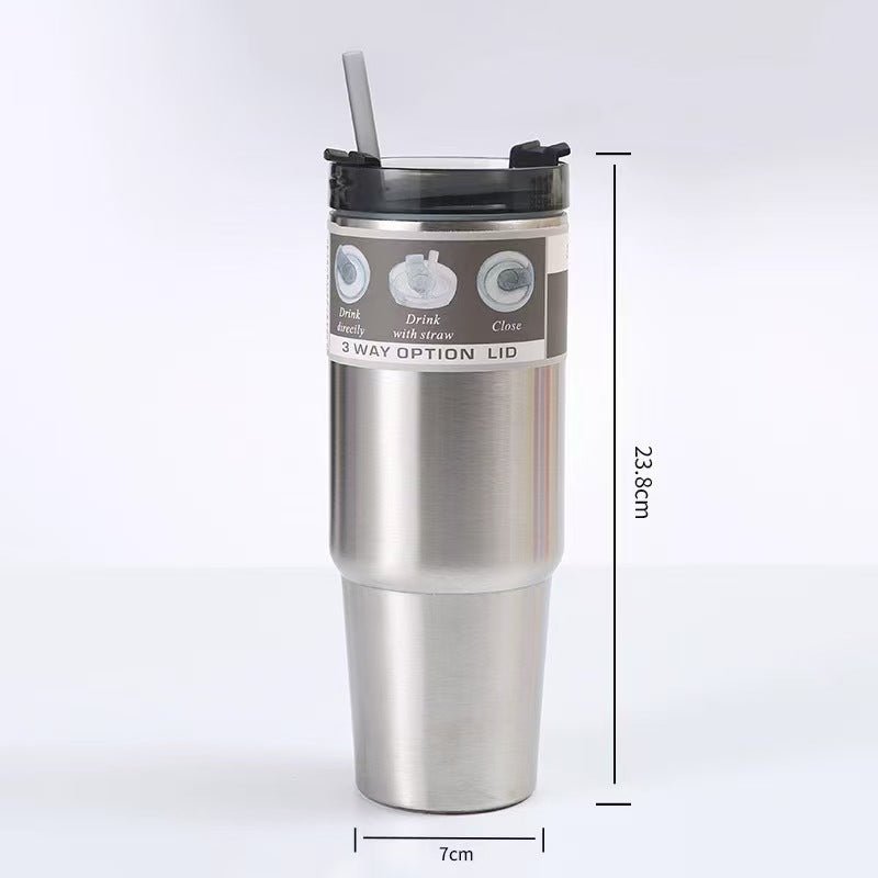 30OZ Stainless Steel Insulated Cup Portable Straw Cup Coffee Cup
