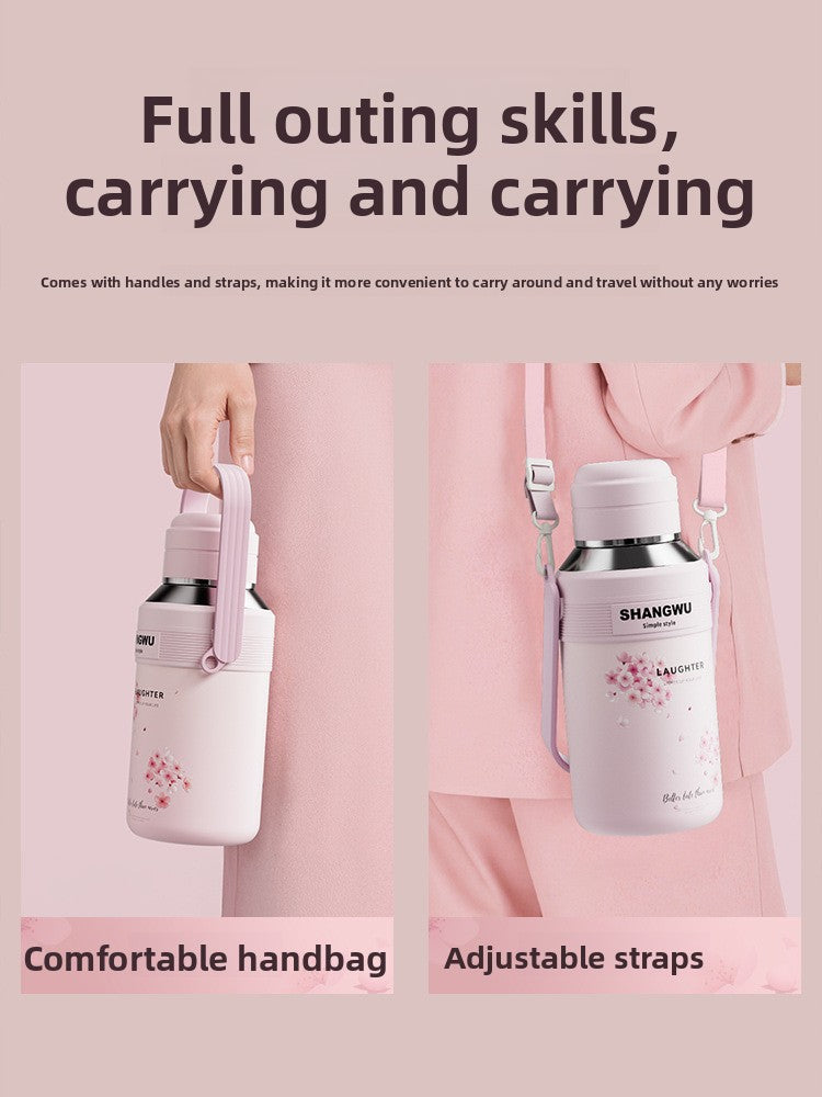 Large Capacity Insulated 316 Stainless Steel Sakura Water Cup