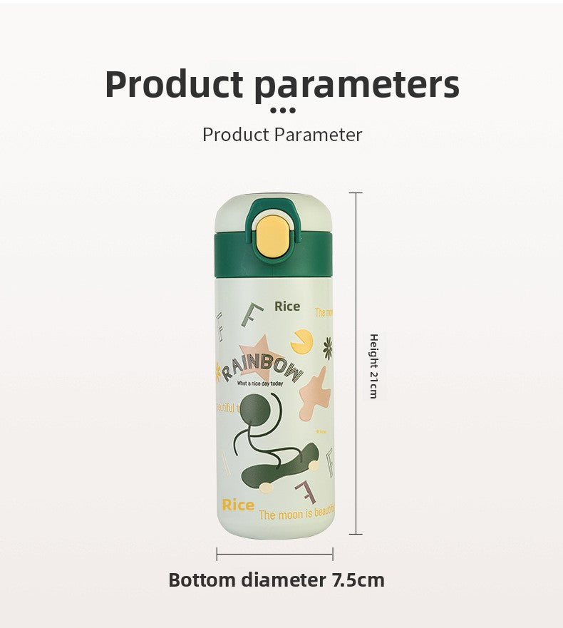 Bouncing Thermos Cup Cartoon Temperature Display Portable Water Cup