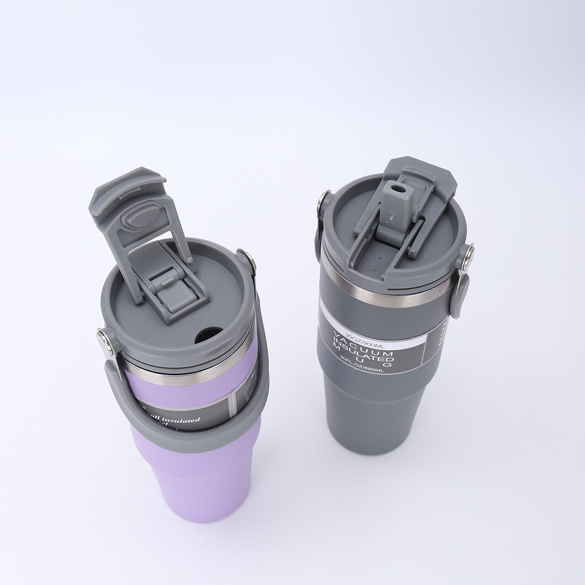 Portable Travel Mug with Double Drinking Spouts Lid