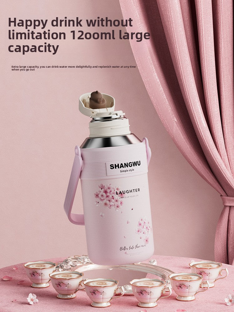 Large Capacity Insulated 316 Stainless Steel Sakura Water Cup