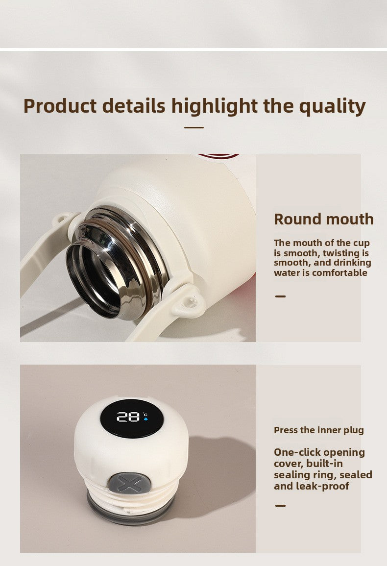 316 Stainless Steel Insulated Portable Temperature Display Handheld Kettle