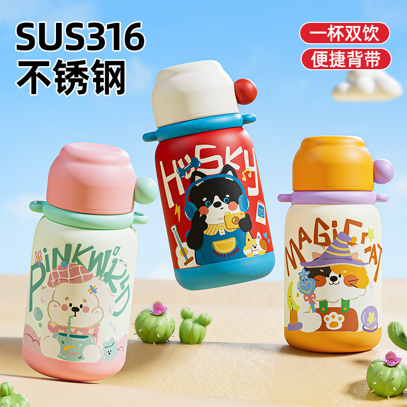 316 Stainless Steel Cartoon Insulated Cup Portable Travel Student Children