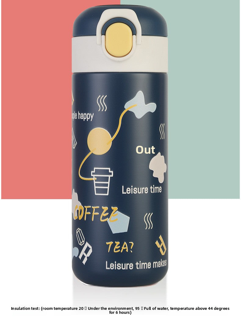 Bouncing Thermos Cup Cartoon Temperature Display Portable Water Cup