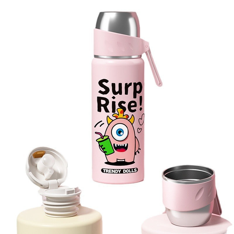 Children's Insulated Cup 316 Stainless Steel Cartoon Straw Bullet Cup