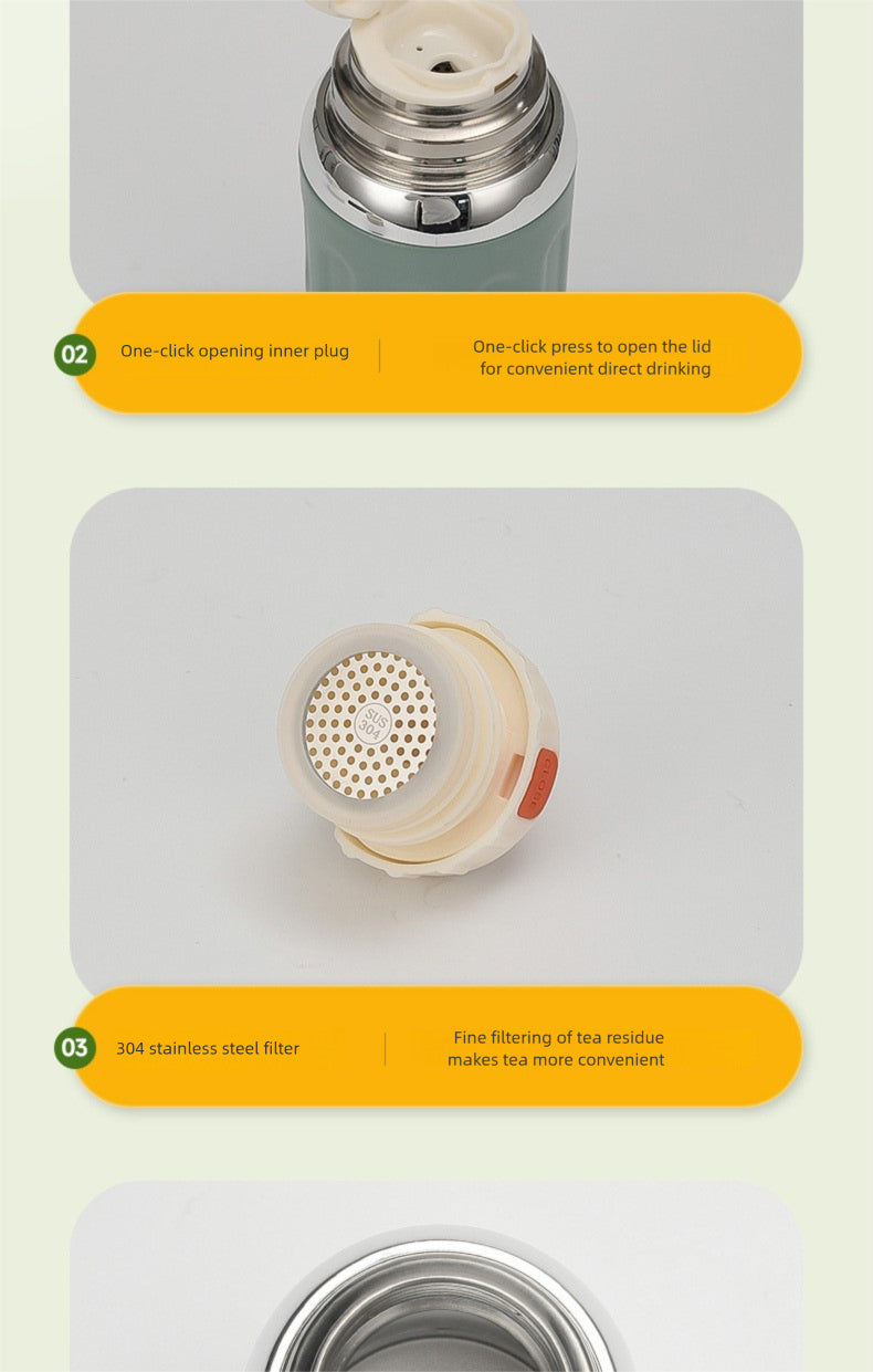 316 Stainless Steel Insulated Cup Outdoor Portable Insulated Bottle with Rope Bouncing Cup