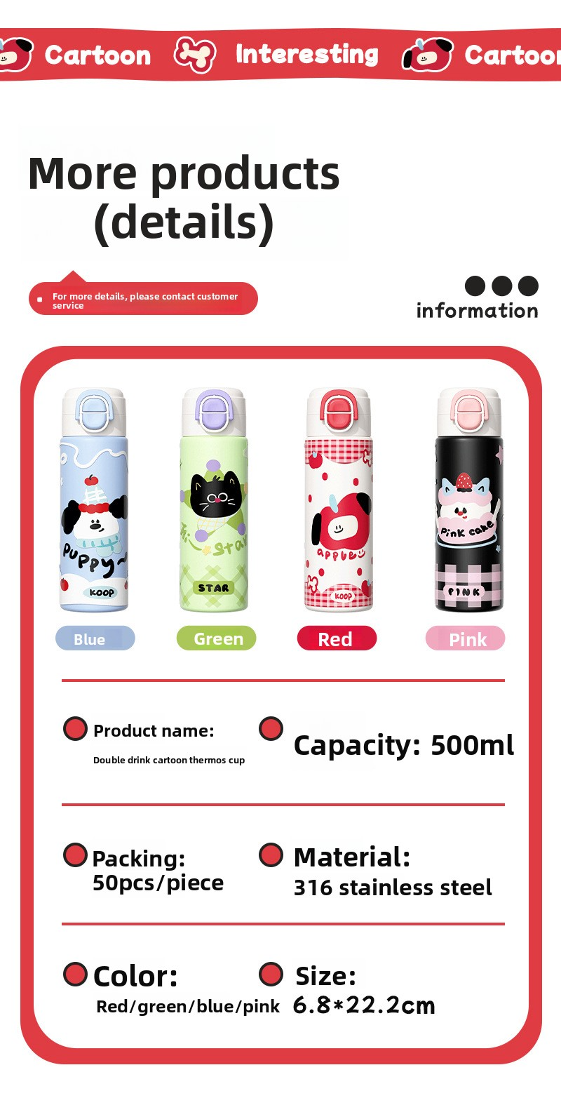 316 Stainless Steel Portable Insulated Thermos Bottle