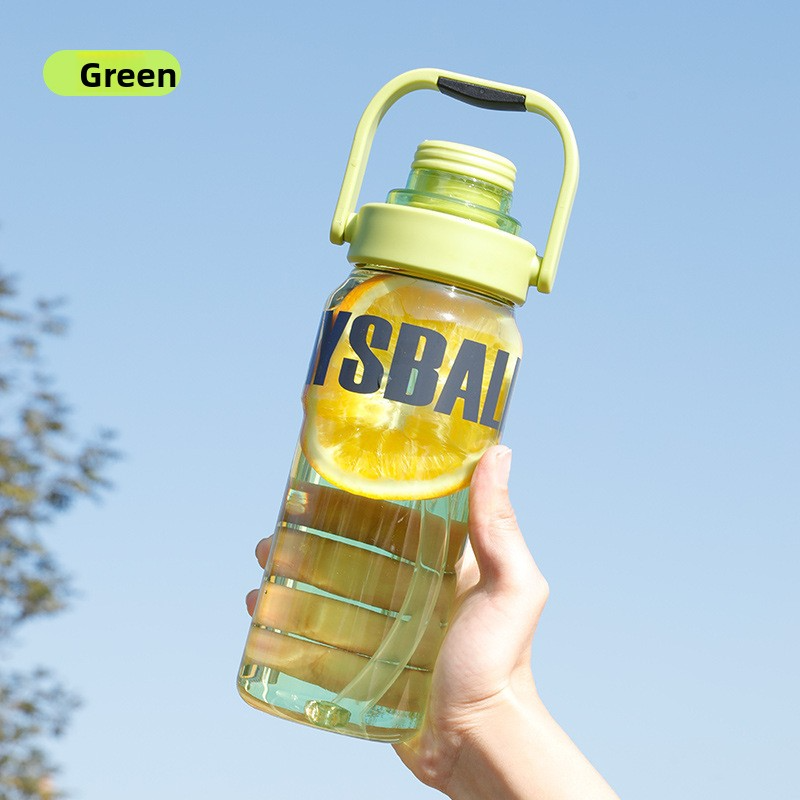 Large-capacity straw double-drink high-temperature resistant portable plastic cup