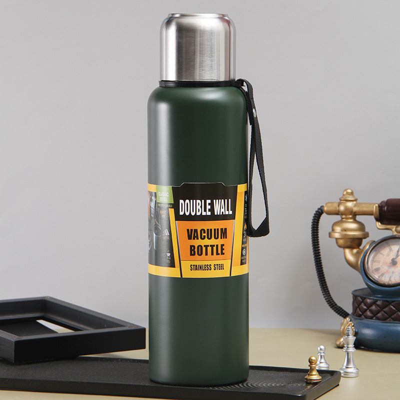 304 Stainless Steel Full Steel Sports Water Bottle Outdoor Portable Handheld Bullet Head Insulated Cup Hiking Travel Bottle