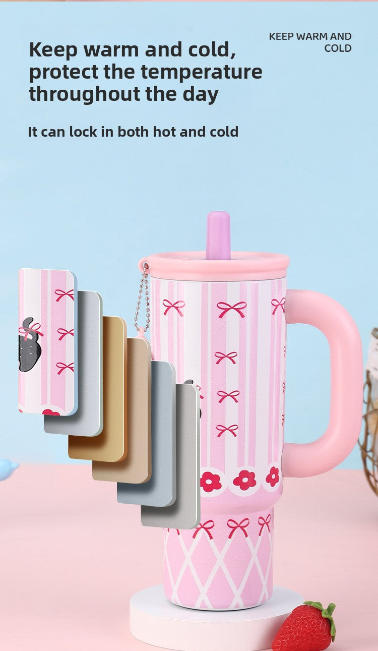 Cute Fashionable Stainless Steel Insulated Cup with Portable Handle