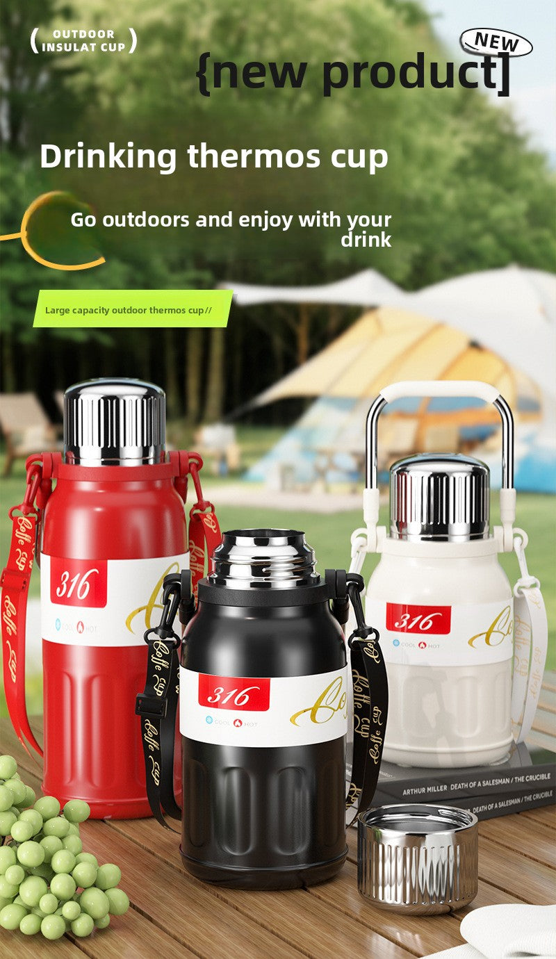 316 large capacity stainless steel thermos cup