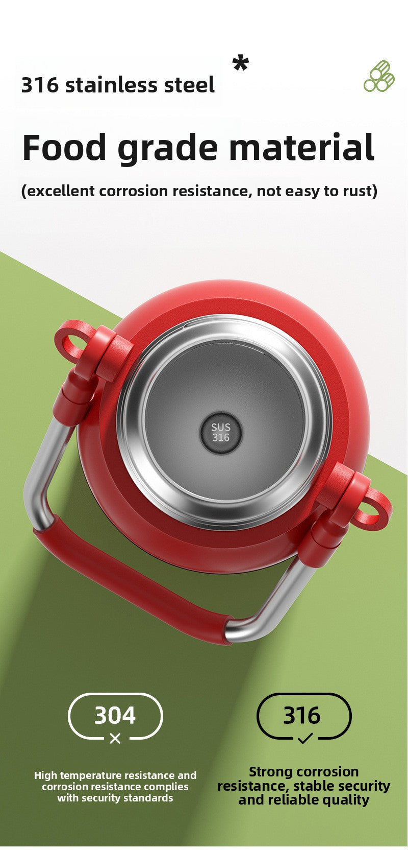 316 large capacity stainless steel thermos cup