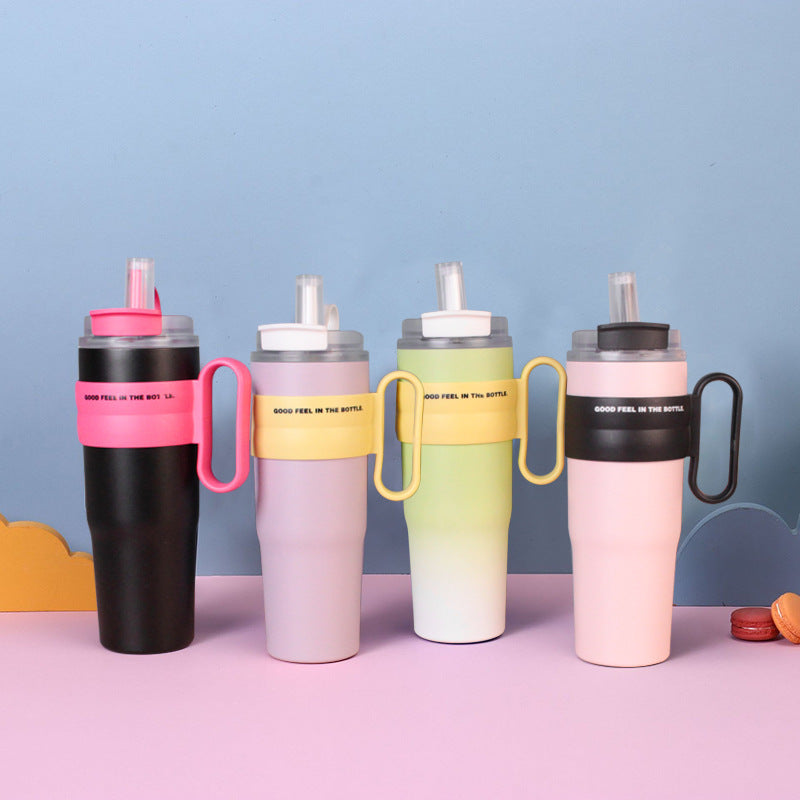 Dopamine Thermos Cup 304 Stainless Steel Large Capacity Handle Portable Outdoor Water Cup