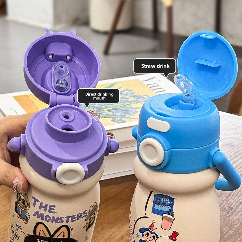 Cartoon Children's Insulated Cup 316 Stainless Steel Double Drinking Cute Portable Tote Bottle