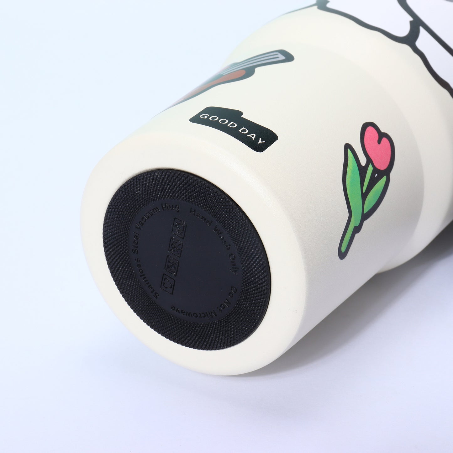 Puppy Pattern 316 Stainless Steel Large Capacity Insulated Cup with Handle and Straw