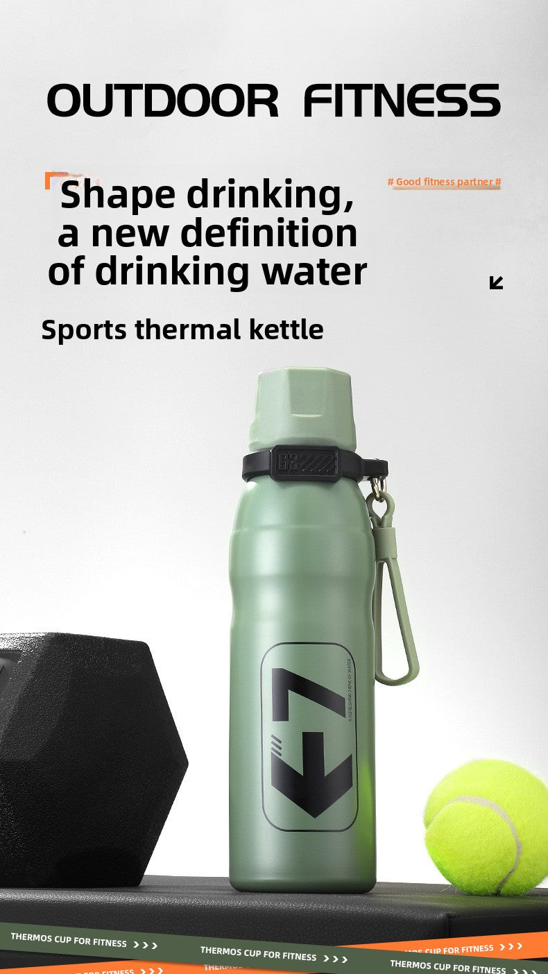 316L Stainless Steel Outdoor Portable Sports Straw Portable Kettle