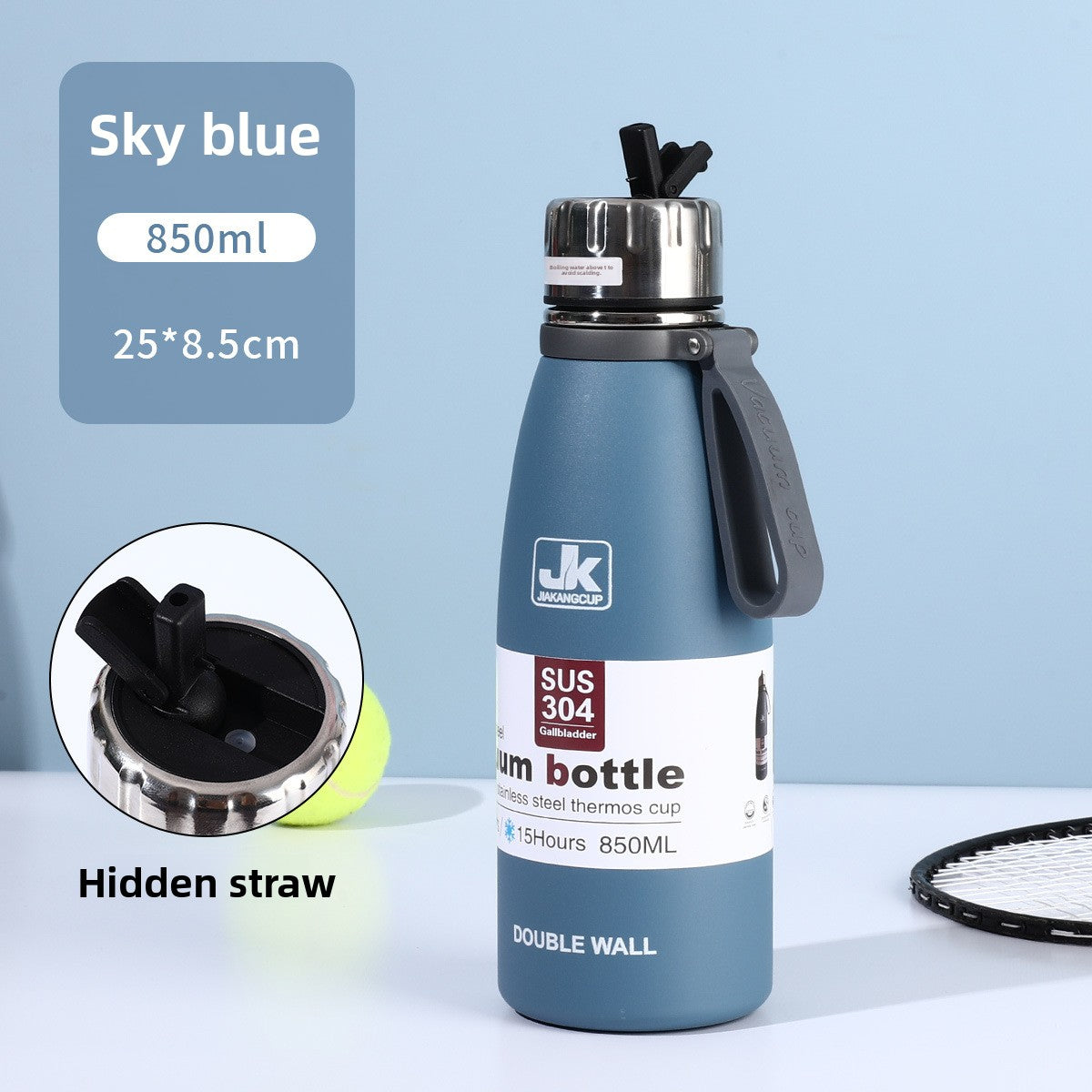 Coke Bottle 304 Stainless Steel Insulated Cup with Strap for Sports and Outdoor Use