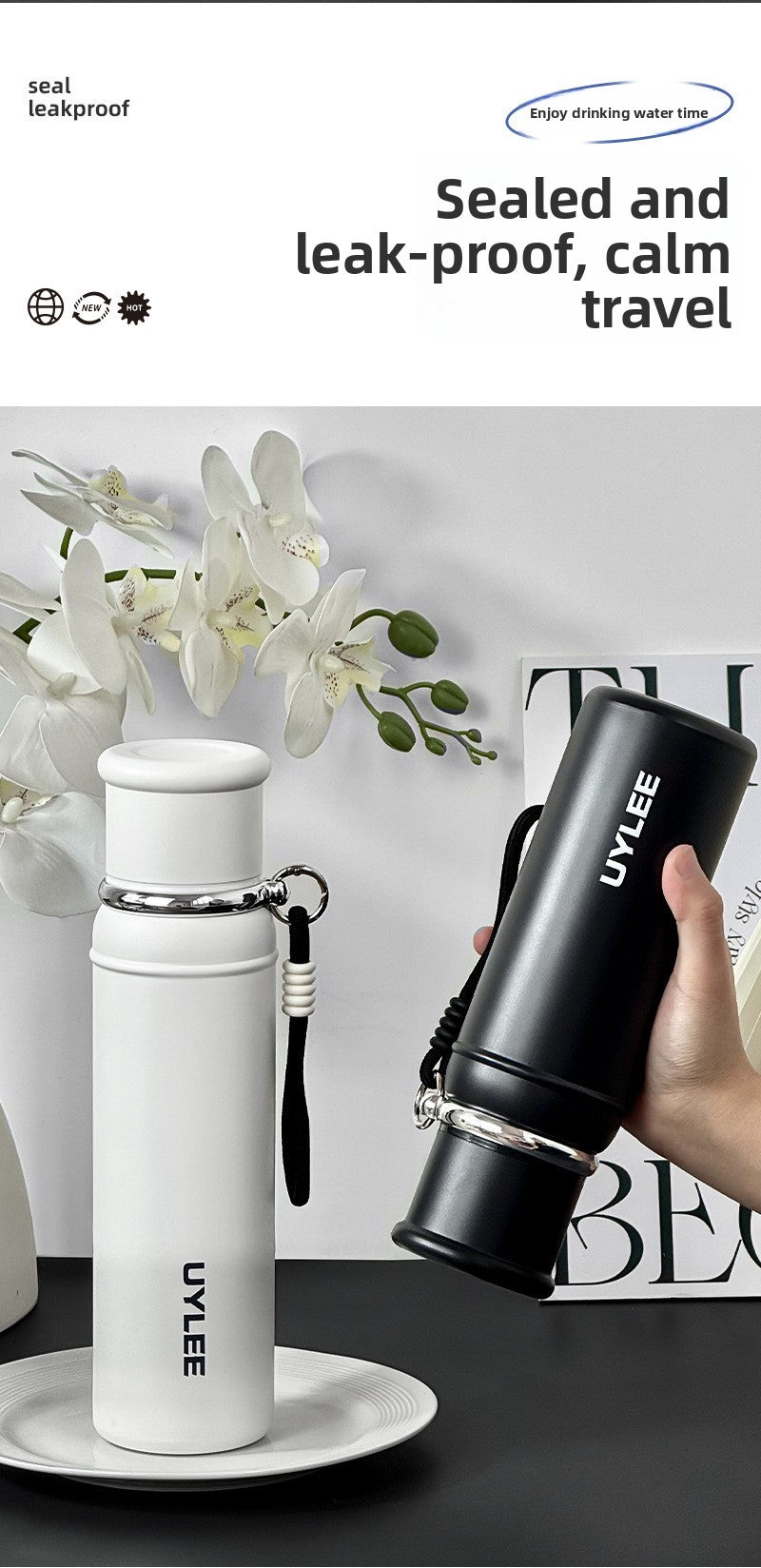 Large capacity 316 stainless steel insulated car water bottle