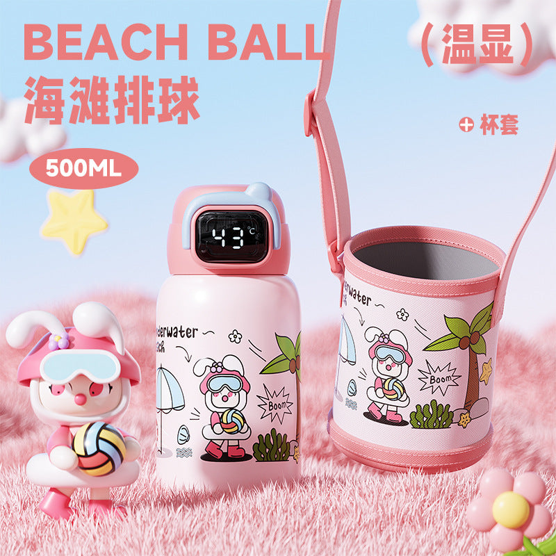 Children's Insulated Cup 316L Stainless Steel Insulated Cup Portable with Strap Water Bottle