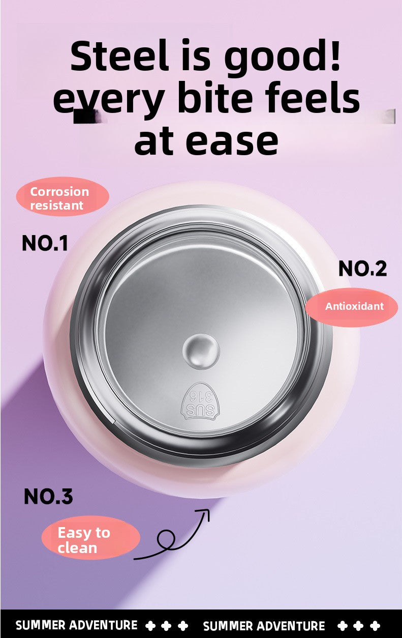 Children's Insulated Cup 316L Stainless Steel Insulated Cup Portable with Strap Water Bottle