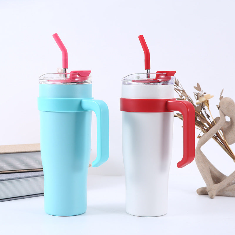 Large Capacity Insulated Cup Stainless Steel Handle 40oz Thermal Insulation Cold Insulation Outdoor Sports Fitness Exercise