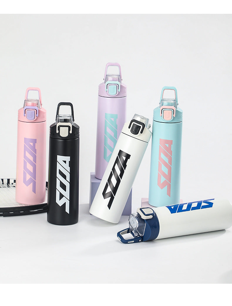 304 Stainless Steel Insulated Cup Outdoor Sports Water Bottle Fashionable Simple Bounce Cup