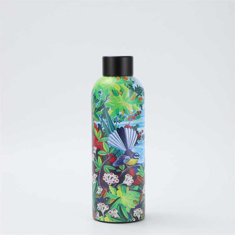 304 Stainless Steel Rubber Paint Small Mouth Bottle Thermos Cup Solid Color Minimalist