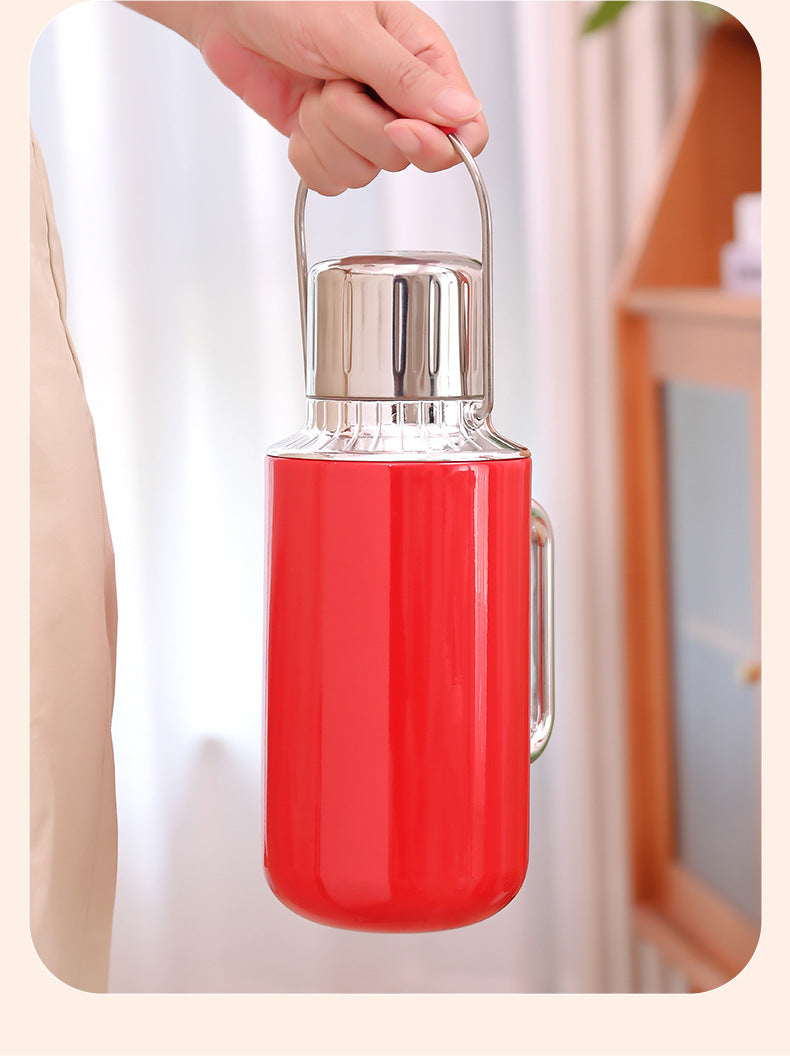 Large Capacity Insulated Tea Pot with Handle Portable Thermal Kettle