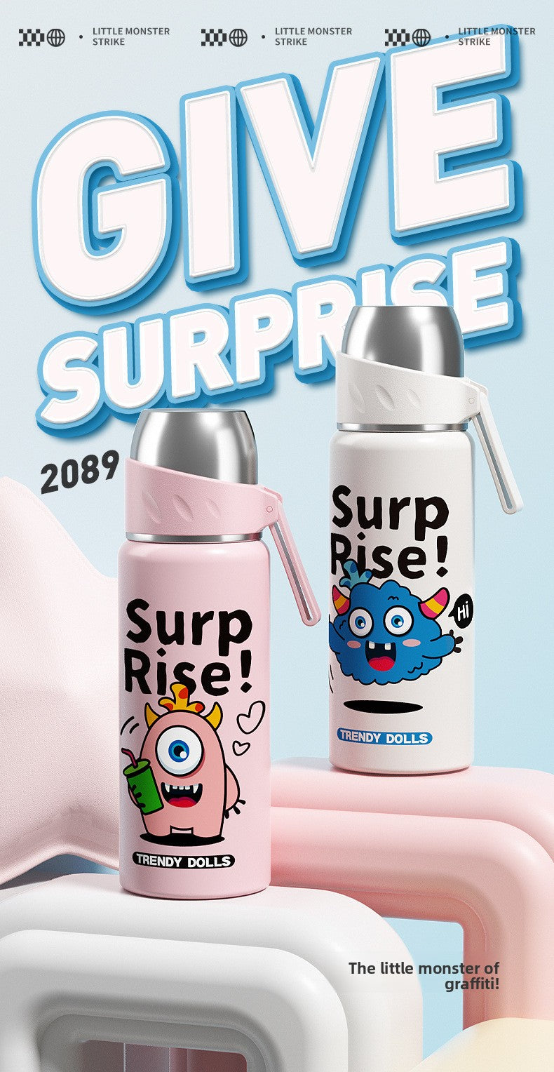 Children's Insulated Cup 316 Stainless Steel Cartoon Straw Bullet Cup