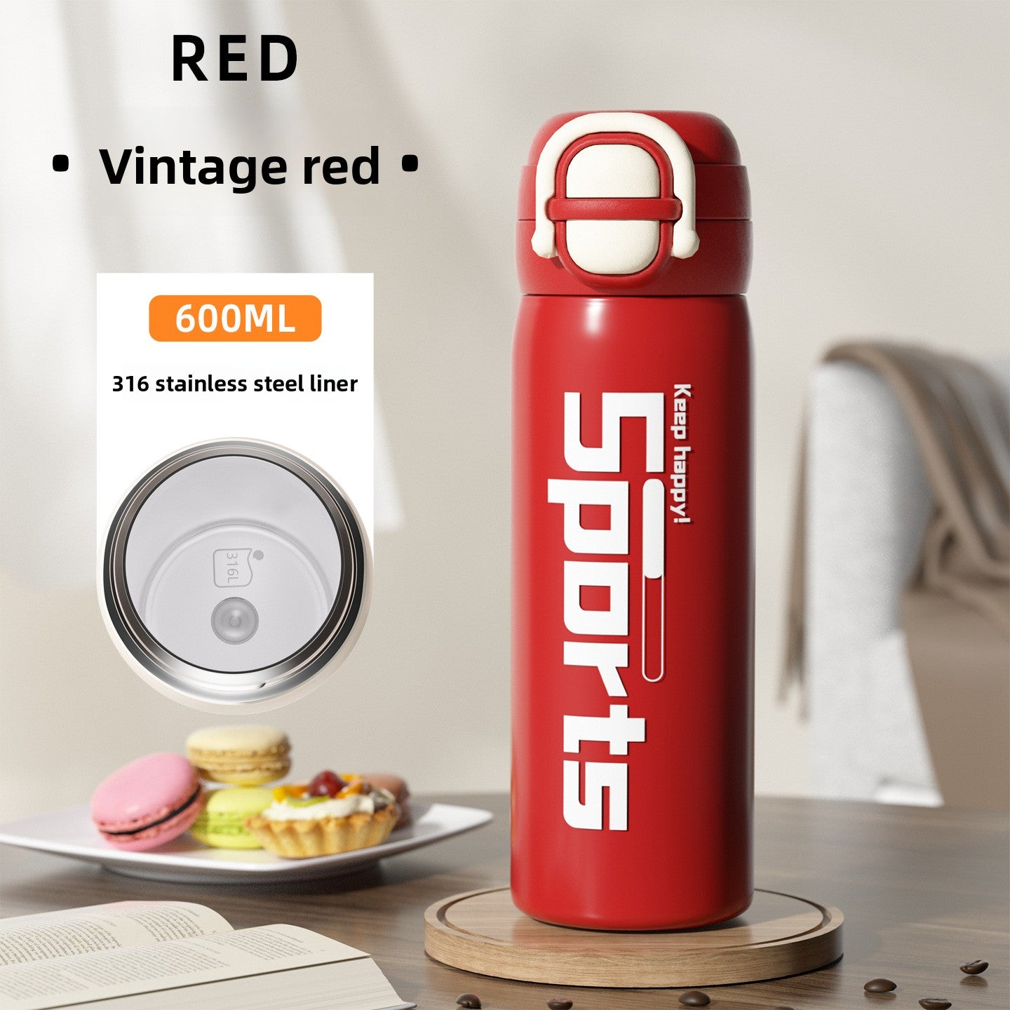 316 Stainless Steel Vacuum Insulated Cup Double Drinking Bounce Water Cup Outdoor Portable Sports
