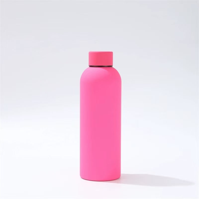 304 Stainless Steel Rubber Paint Small Mouth Bottle Thermos Cup Solid Color Minimalist