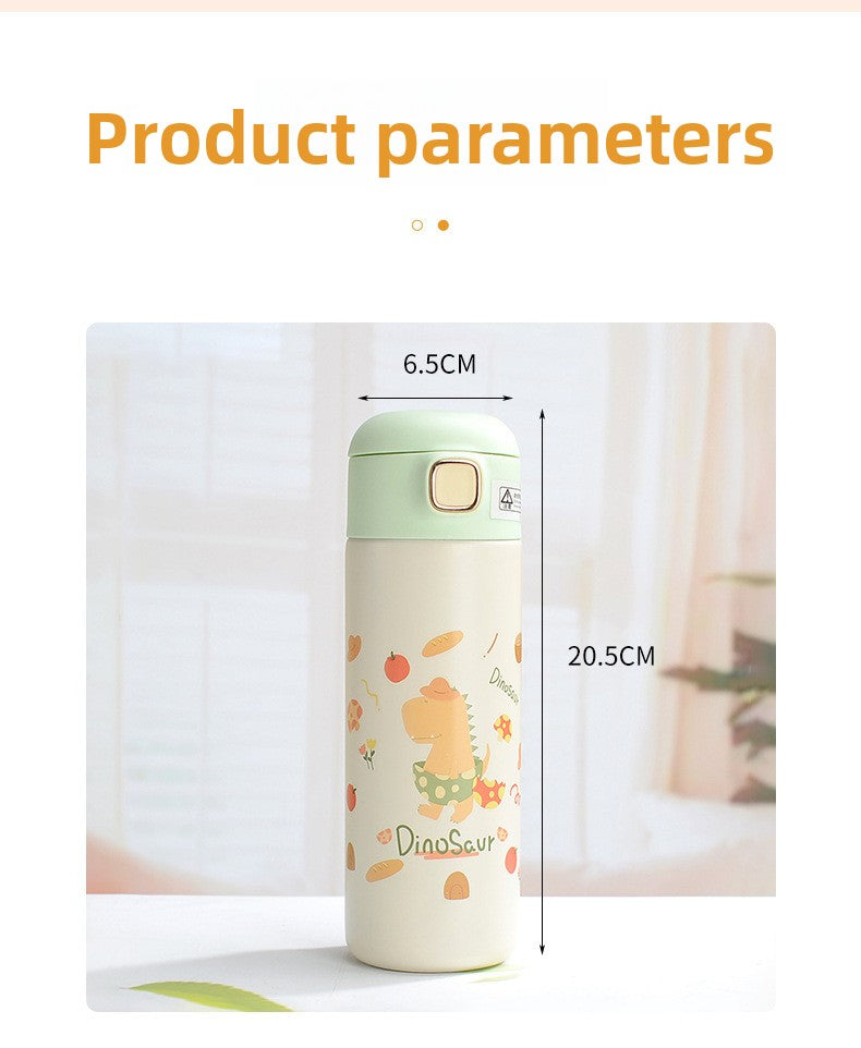 Straw Insulated Cup for Children and Students, Portable Double Drinking Bouncing Cup