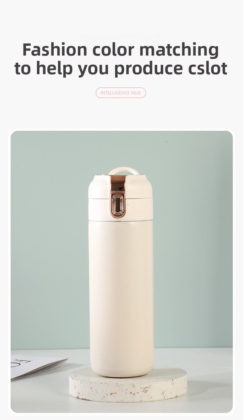 Temperature Display Stainless Steel Double Wall Insulated Cup Engraved Water Cup