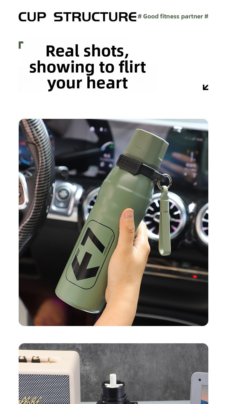 316L Stainless Steel Outdoor Portable Sports Straw Portable Kettle